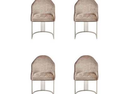 Esszimmerstuhl Luxus 4x Stühle Textil Design Metall Modern Stuhl Möbel