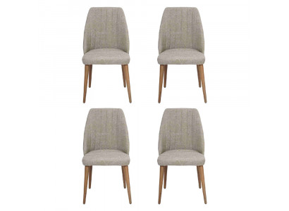 Modern Grau 4x Stühle Polsterstuhl Luxus Sessel Stuhl Lehnstuhl Esszimmer