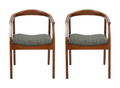 Stuhl Braun Design Wohnzimmer Esszimmer Holz 2x Stühle Polster mit Armlehne