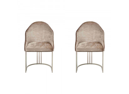 Esszimmerstuhl Luxus Modern 2x Stühle Textil Design Metall Stuhl Möbel