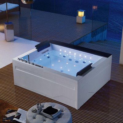 Whirlpool Badewanne 2 Personen Wanne Led Beleuchtung Hydrotherapie