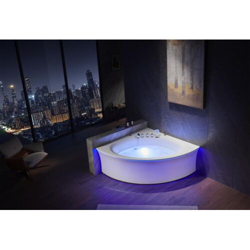 Eckwanne Badewanne Eckbadewanne Whirlpool Ergonomisch Wasserfall LED