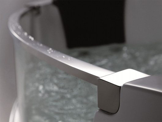 Whirlpool Badewanne Glas LED Licht Armaturen Eckbadewanne Wanne Badewanne