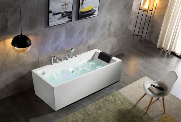 Whirlpool Badewanne Spa Wannen LED-Beleuchtung Massagedüsen Sprudel