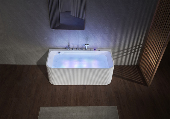 Badewanne Whirlpool Massagedüsen Led Ergonomisch Entspannung Wanne