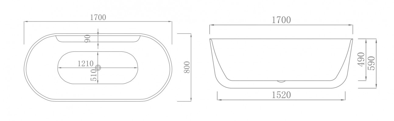 Zeitgenössisch Wanne Acryl Badewanne Badezimmer Weiß Standbadewanne