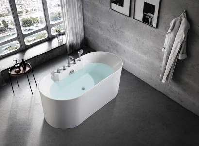 Standbadewanne Badezimmer Acryl Badewanne Wanne Weiß Zeitgenössisch
