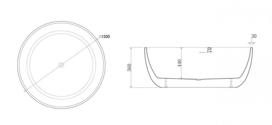 Runde Badewanne Luxus Wannen Badewannen Wanne Rundwanne 150cm Freistehend