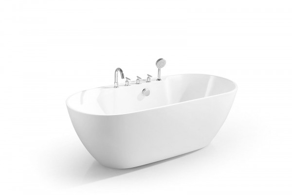 Standbadewanne Oval Badezimmer Acryl Badewanne Wanne Freistehende Weiß
