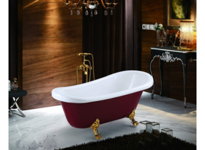 Badewanne Wanne Standbadewanne Freistehende Rot Moderne Bad Badezimmer