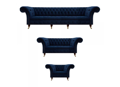 Design Möbel Komplett 3tlg Wohnzimmer Sofas Couch Chesterfield 4+2+1 Textil