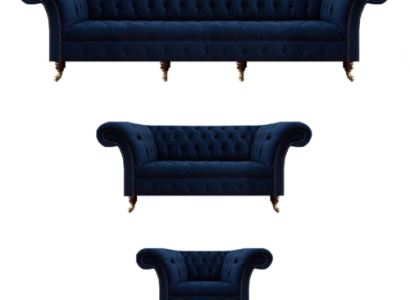 Design Möbel Komplett 3tlg Wohnzimmer Sofas Couch Chesterfield 4+2+1 Textil