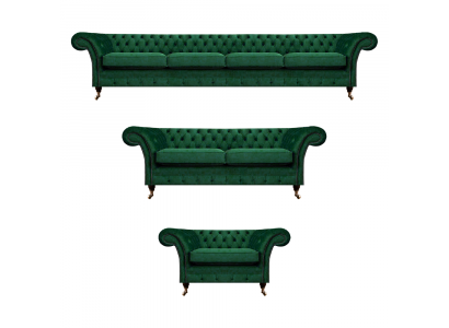 Polstermöbel Grün Sofas Chesterfield Sessel Wohnzimmer 4+2+1 Sofagarnitur