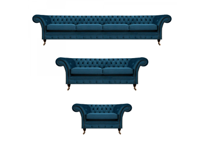Designer Sofas Set Chesterfield Wohnzimmer Sofagarnitur Couch Polstermöbel 4+2+1