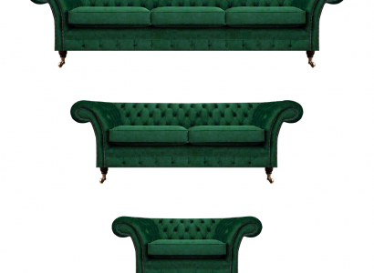 Chesterfield Sofagarnitur 3tlg Polstermöbel Grün Einrichtung Wohnzimmer 3+2+1