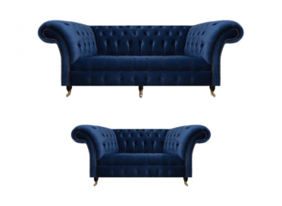 Chesterfield Set Dreisitzer Sofa Couch Einrichtung Sessel Wohnzimmer Neu