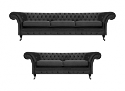 Chesterfield Polstermöbel Wohnzimmer Sofas Set 2tlg Einrichtung Komplett 3+2