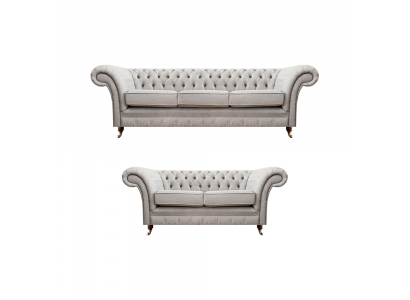 Luxus Set 2tlg Dreisitzer mit Zweisitzer Sofas Chesterfield Polstermöbel Sitz