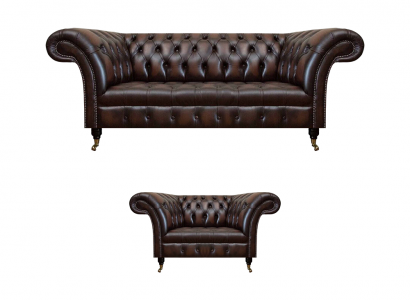 Wohnzimmer Set 2tlg Dreisitzer Sofa Couch Chesterfield Sessel Neu Polstermöbel