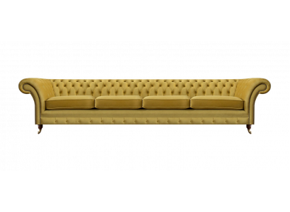 Wohnzimmer Gelb Sofa Viersitzer Couch Chesterfield Polstersitz Einrichtung