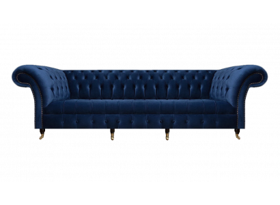 Wohnzimmer Sofa Viersitzer Couch Polstermöbel Blau Luxus Chesterfield