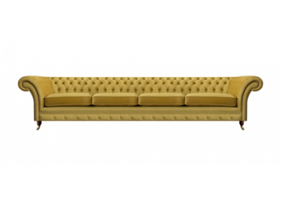 Luxus Gelb Sofa Viersitzer Einrichtung Chesterfield Textil Wohnzimmer Neu