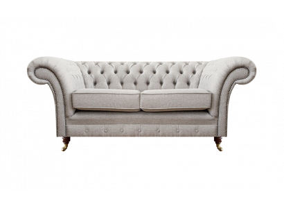 Polstermöbel Grau Zweisitzer Sofa Couch Wohnzimmer Chesterfield
