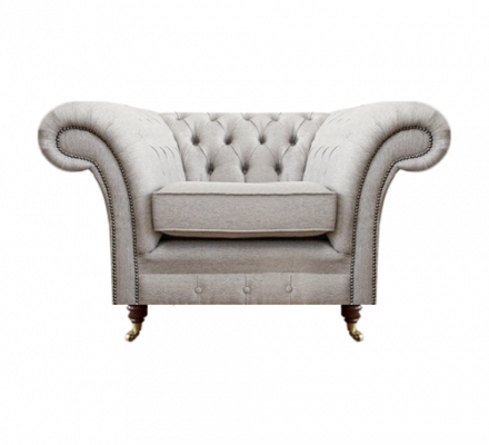 Wohnzimmer Luxus Sessel Polstermöbel Neu Grau Sitz Textil Chesterfield