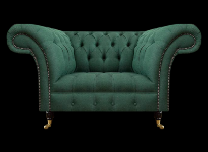 Wohnzimmer Sessel Luxus Polstermöbel Grün Polstersitz Chesterfield Neu