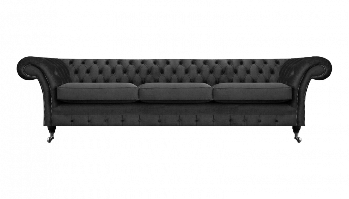 Schwarz Möbel Wohnzimmer Sofa Dreisitze Couch Chesterfield Neu Polstermöbel