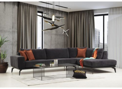 Exklusives Graues Polster Ecksofa Designer Eckgarnitur Moderne Couchen