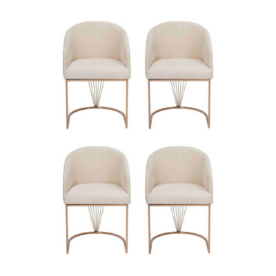 Gruppe Garnitur Stühle 4x Stuhl Set Textil Polster Sitz Edelstahl Esszimmer Neu