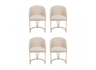 Gruppe Garnitur Stühle 4x Stuhl Set Textil Polster Sitz Edelstahl Esszimmer Neu