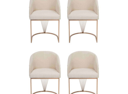 Gruppe Garnitur Stühle 4x Stuhl Set Textil Polster Sitz Edelstahl Esszimmer Neu