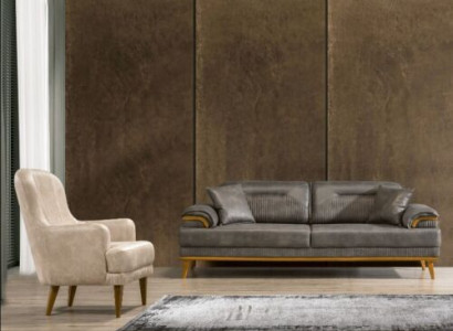 Moderne Wohnzimmer Stoffsofas Exklusive Couchgarnitur 3+1 Sitzer 2tlg