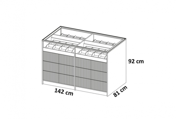 Exklusiver Glasschrank Schlafzimmer Garderobenschrank Designer Kommode