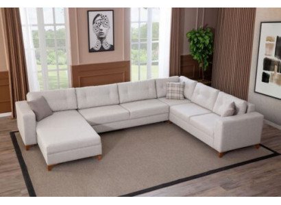 Stilvolles Wohnzimmer U-Form Sofa Designer Ecksofa Luxus Edle Couchen