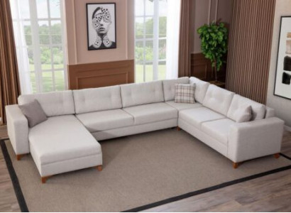 Stilvolles Wohnzimmer U-Form Sofa Designer Ecksofa Luxus Edle Couchen