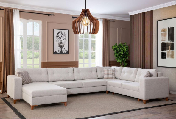 Stilvolles Wohnzimmer U-Form Sofa Designer Ecksofa Luxus Edle Couchen