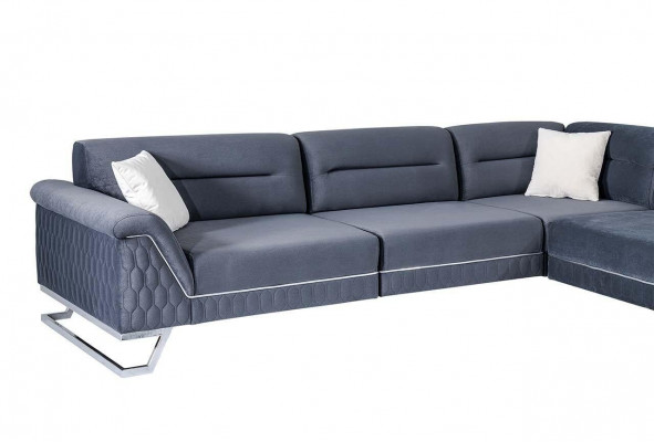Stilvolle Graue L-Form Couch Wohnzimmer Designer Stoffsofa Eckcouch Neu