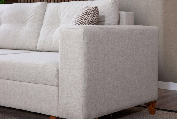 Weißes U-From Sofa Wohnzimmer Eckcouch Stoffsofa Luxuriöse Möbel Neu