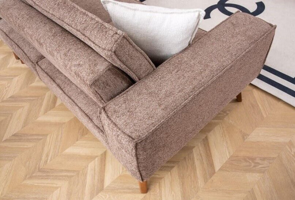Einfarbiges Ecksofa Wohnzimmer Polstersofa Designer Textil Luxus Couch