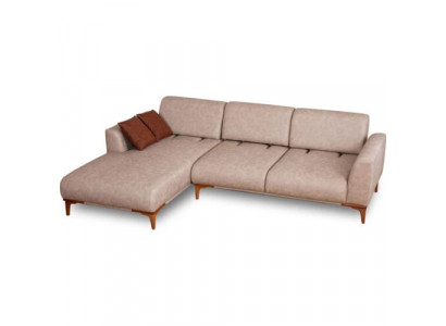 Beiges L-Form Ecksofa Wohnzimmer Designer Couch Luxuriöse Sitzmöbel Neu