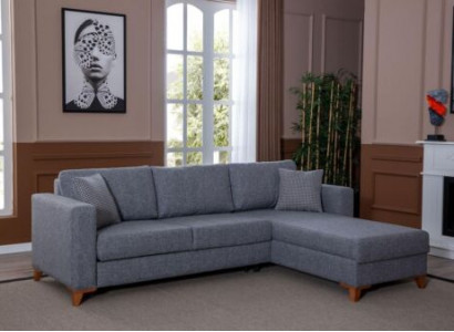 Stilvolles Graues Polstersofa Designer Ecksofa Wohnzimmer Sitzcouch Neu