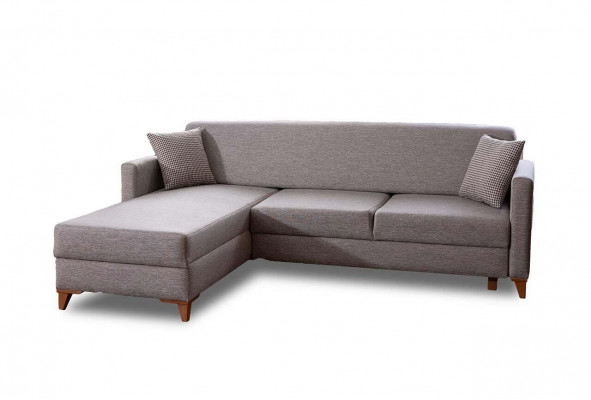 Hellgraues Stoffsofa Wohnzimmer Designer Couch Luxuriöses Ecksofa Neu