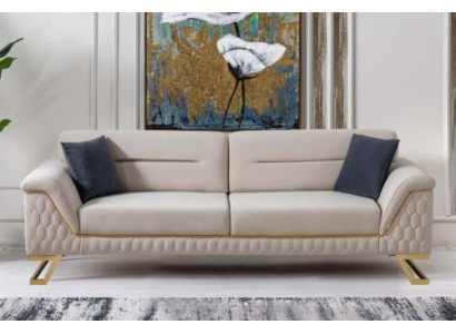 Moderner Weißer 3-Sitzer Wohnzimmer Luxus Polstersofa Edle Sitzmöbel