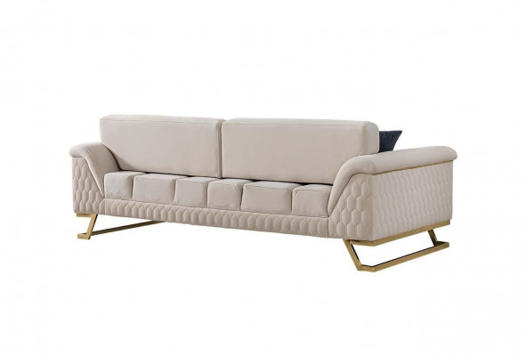 Moderner Weißer 3-Sitzer Wohnzimmer Luxus Polstersofa Edle Sitzmöbel