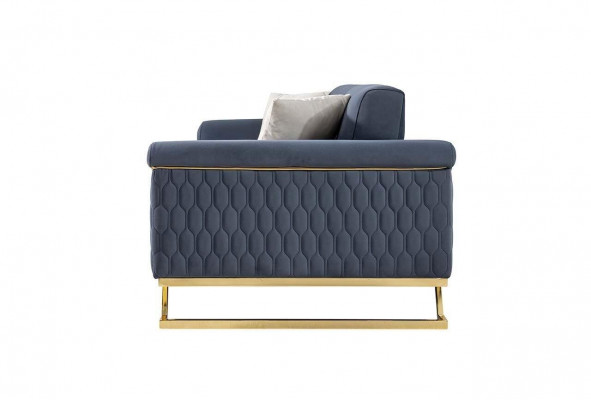 Blauer Wohnzimmer Designer Edelstahl 3-Sitzer Moderne Luxus Möbel Neu