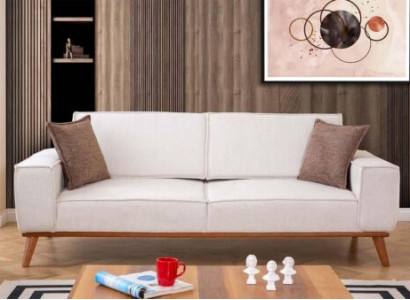 Weiße Polstercouch Wohnzimmer Designer Stoffsofa Luxus Edle Sitzmöbel
