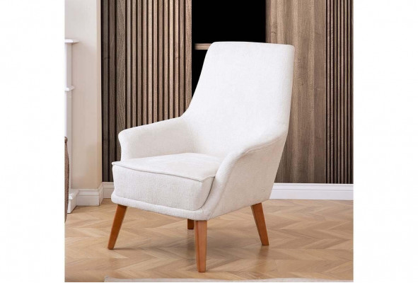 Weißer Polstersessel Designer Wohnzimmer Möbel Luxuriöser Einzel Sessel